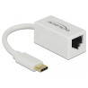 Delock USB Type-C™ Netzwerk Adapter Gigabit LAN 1 x RJ45 kompakt weiß