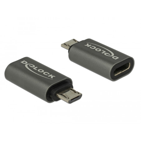 Delock Adapter USB 2.0 Micro-B Stecker zu USB Type-C™ 2.0 Buchse anthrazit