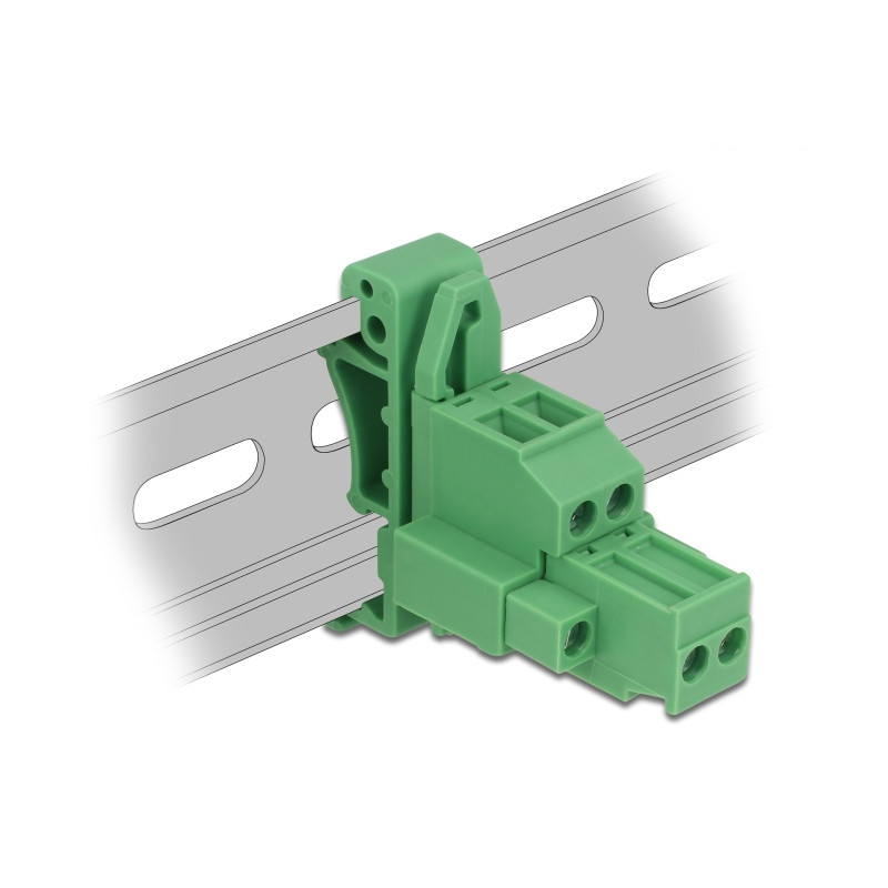 Delock Terminalblock Set für Hutschienen 2 Pin mit Schraubverriegelung
