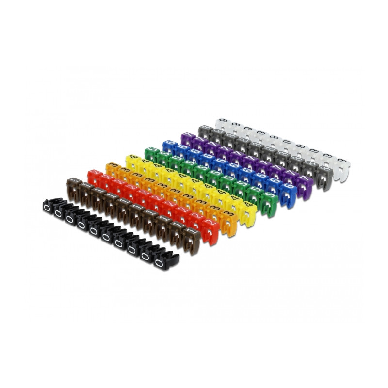 Delock Kabelmarker Clips 0-9 farbig 100-teilig