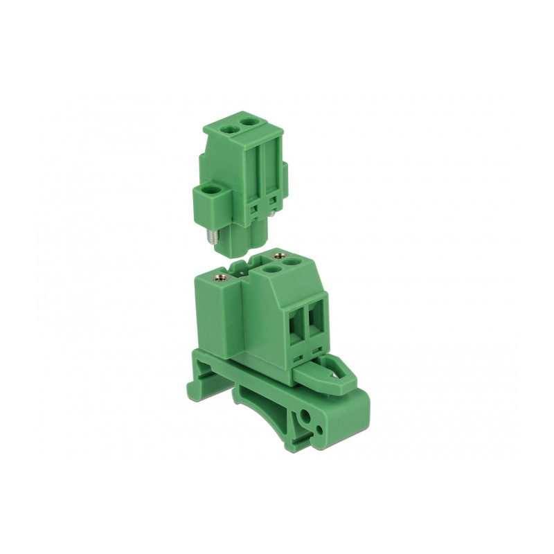 Delock Terminalblock Set für Hutschienen 2 Pin mit Schraubverriegelung
