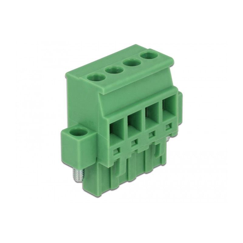 Delock Terminalblock Set für Hutschienen 4 Pin mit Schraubverriegelung