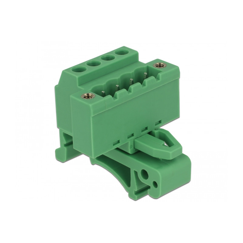Delock Terminalblock Set für Hutschienen 4 Pin mit Schraubverriegelung