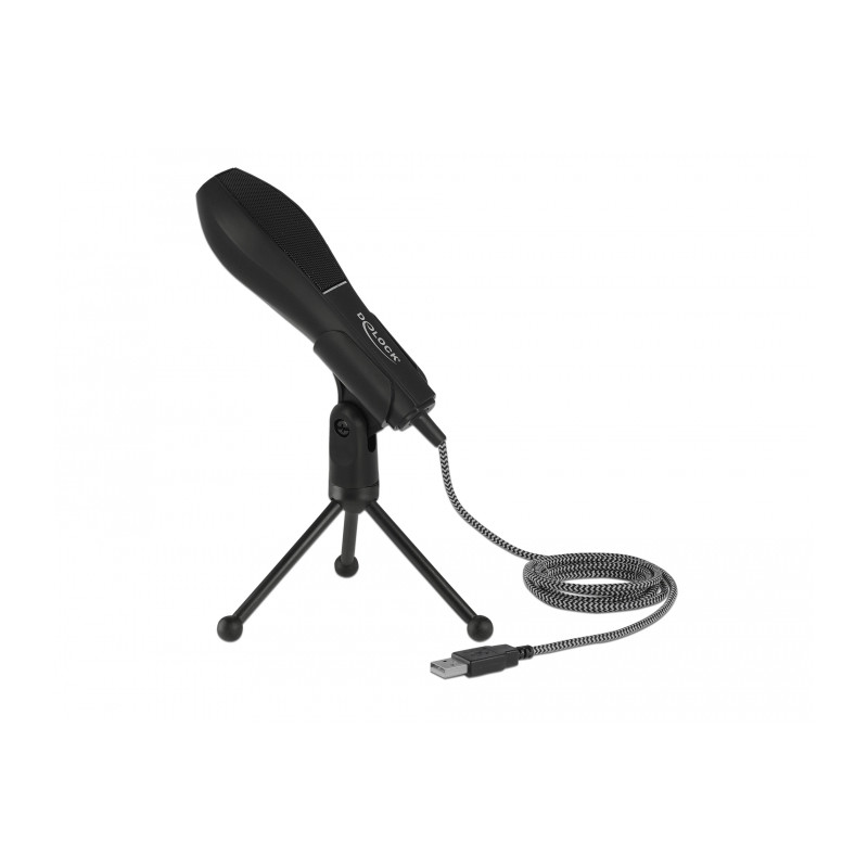 Delock USB Kondensator Mikrofon mit Tischständer - ideal für Gaming, Skypen und Gesang