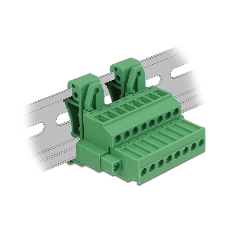 Delock Terminalblock Set für Hutschienen 8 Pin mit Schraubverriegelung