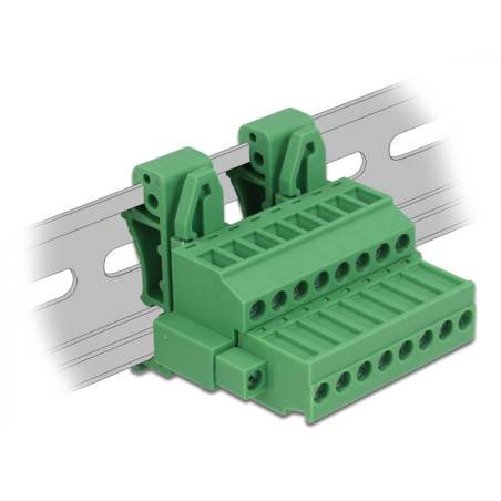 Delock Terminalblock Set für Hutschienen 8 Pin mit Schraubverriegelung
