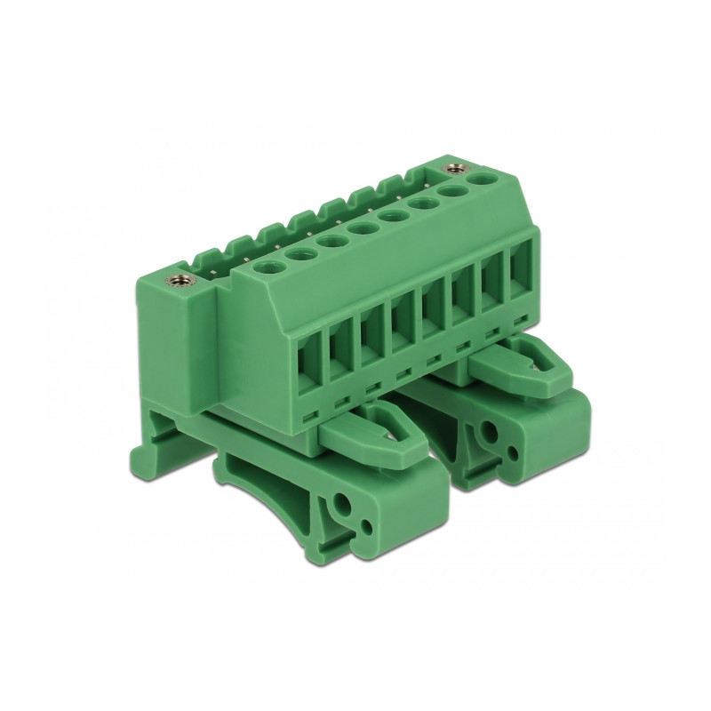 Delock Terminalblock Set für Hutschienen 8 Pin mit Schraubverriegelung