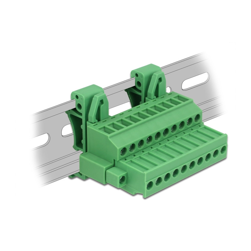 Delock Terminalblock Set für Hutschienen 10 Pin mit Schraubverriegelung