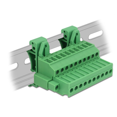 Delock Terminalblock Set für Hutschienen 10 Pin mit Schraubverriegelung