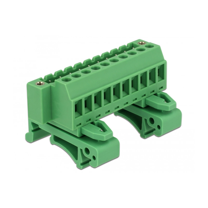 Delock Terminalblock Set für Hutschienen 10 Pin mit Schraubverriegelung