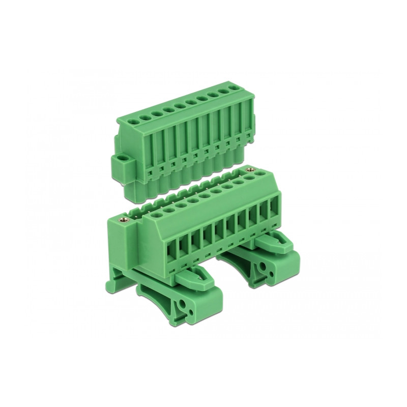 Delock Terminalblock Set für Hutschienen 10 Pin mit Schraubverriegelung