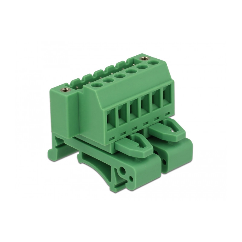 Delock Terminalblock Set für Hutschienen 6 Pin mit Schraubverriegelung