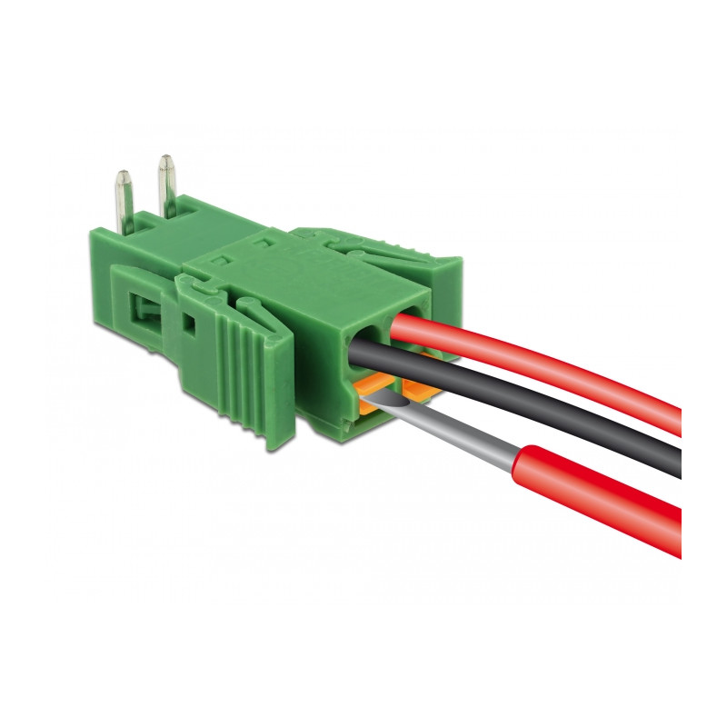 Delock Terminalblock Set für Platine 2 Pin 3,81 mm Rastermaß horizontal