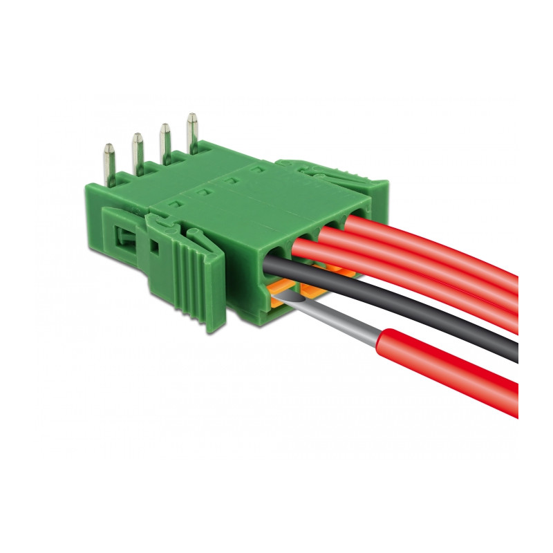Delock Terminalblock Set für Platine 4 Pin 3,81 mm Rastermaß horizontal