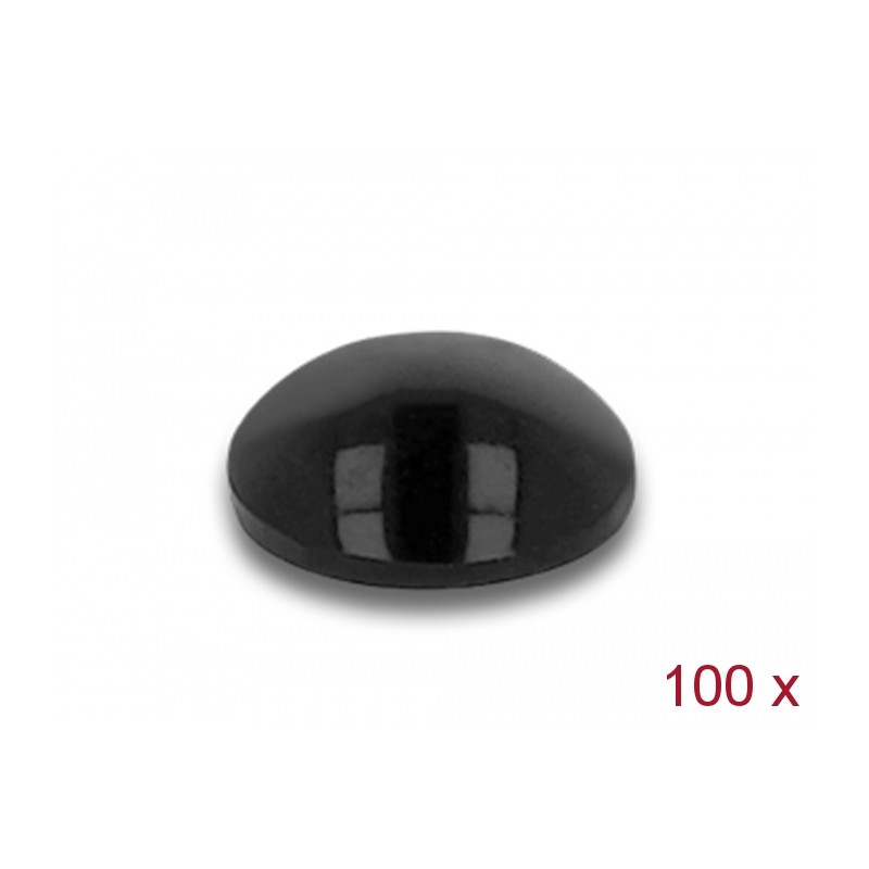 Delock Gummifüße rund selbstklebend 5 x 2 mm 100 Stück schwarz
