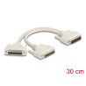 Delock Adapter Y-Kabel Splitter D-Sub 25 Pin Stecker zu 2 x D-Sub 25 Pin Buchse mit Schrauben 30 cm