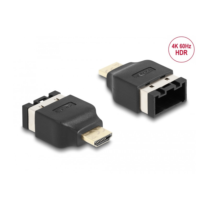 Delock HDMI Automotive Adapter HDMI-E Buchse zu HDMI-A Stecker 4K 60 Hz
