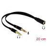 Delock Headset Adapter 1 x 3,5 mm 4 Pin Klinkenbuchse zu 2 x 3,5 mm 3 Pin Klinkenstecker