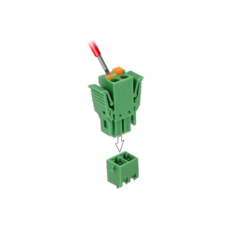 Delock Terminalblock Set für Platine 2 Pin 3,81 mm Rastermaß vertikal