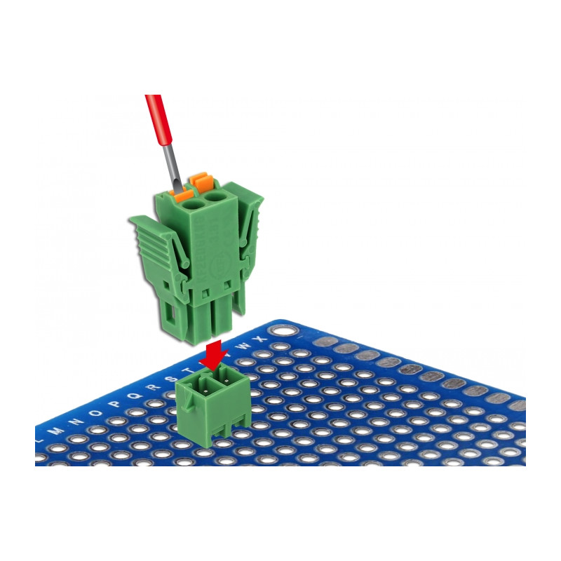 Delock Terminalblock Set für Platine 2 Pin 3,81 mm Rastermaß vertikal