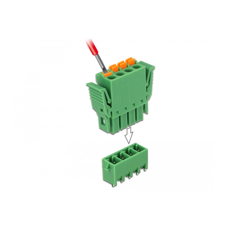 Delock Terminalblock Set für Platine 4 Pin 3,81 mm Rastermaß vertikal