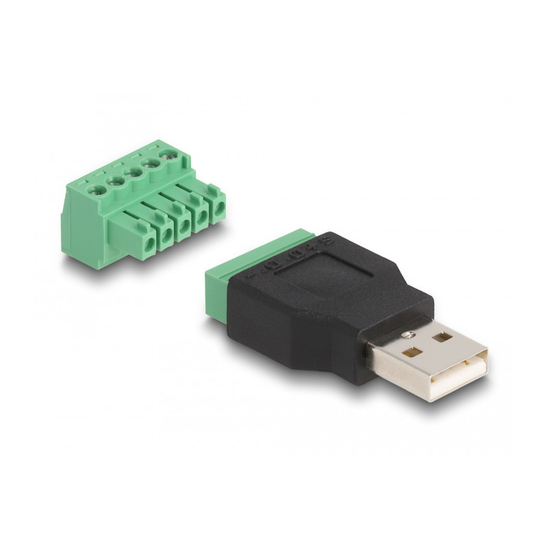Delock USB 2.0 Typ-A Stecker zu Terminalblock Adapter 2-teilig