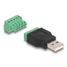Delock USB 2.0 Typ-A Stecker zu Terminalblock Adapter 2-teilig