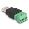 Delock USB 2.0 Typ-A Stecker zu Terminalblock Adapter 2-teilig