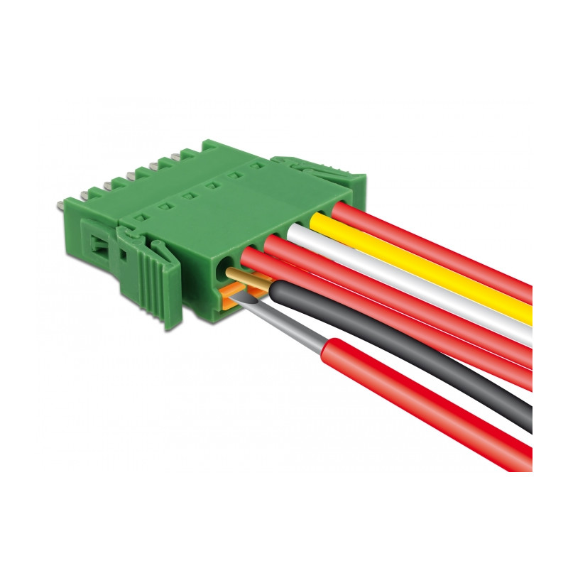 Delock Terminalblock Set für Platine 6 Pin 3,81 mm Rastermaß vertikal