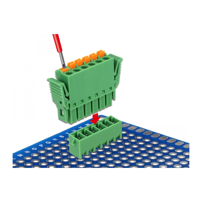 Delock Terminalblock Set für Platine 6 Pin 3,81 mm Rastermaß vertikal