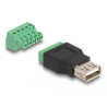 Delock USB 2.0 Typ-A Buchse zu Terminalblock Adapter 2-teilig