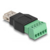 Delock USB 2.0 Typ-A Buchse zu Terminalblock Adapter 2-teilig