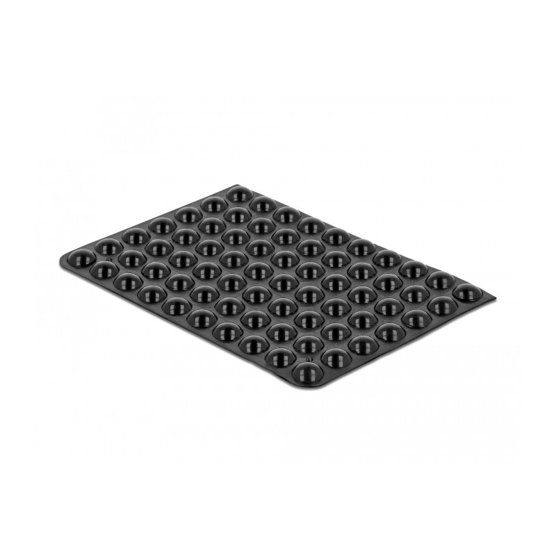 Delock Gummifüße rund selbstklebend 8 x 3 mm 70 Stück schwarz