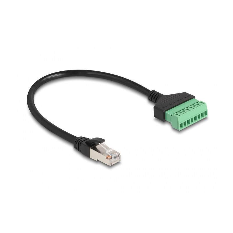 Delock RJ45 Kabel Cat.6 Stecker zu Terminalblock Adapter 30 cm 2-teilig