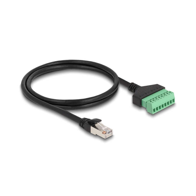 Delock RJ45 Kabel Cat.6 Stecker zu Terminalblock Adapter 1 m 2-teilig