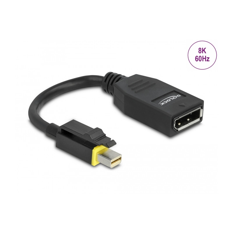 Delock Mini DisplayPort 1.4 zu DisplayPort Adapter mit Einrastfunktion 8K 60 Hz