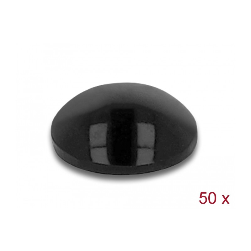 Delock Gummifüße rund selbstklebend 10 x 3 mm 50 Stück schwarz