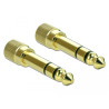 Delock Adapter 6,35 mm Klinkenstecker zu 3,5 mm Klinkenbuchse 3 Pin Metall verschraubbar 2 Stück