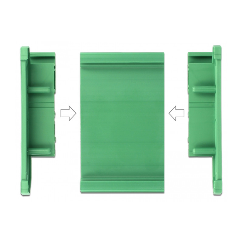 Delock Platinenhalterung (72 mm) für Hutschiene 10 cm lang