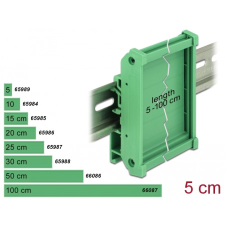 Delock Platinenhalterung (72 mm) für Hutschiene 5 cm lang