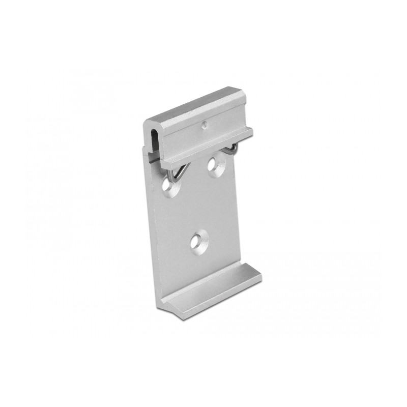 Delock Aluminium Montageclip für Hutschiene (3 Befestigungslöcher)