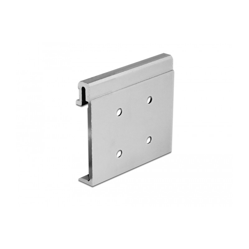 Delock Aluminium Montageclip für Hutschiene (4 Befestigungslöcher)