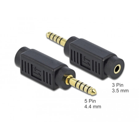 Delock Adapter Klinkenstecker 4,4 mm 5 Pin zu Klinkenbuchse 3,5 mm 3 Pin
