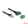 Delock RJ45 Kabel Cat.6 Stecker zu Terminalblock Adapter 2 m 2-teilig