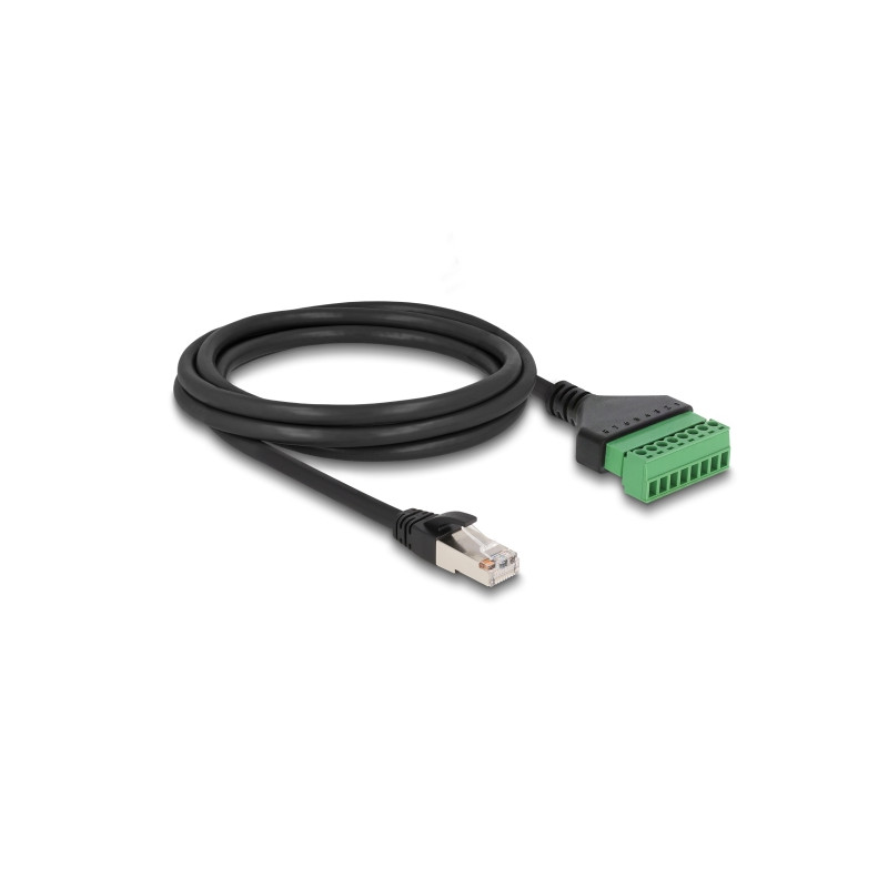 Delock RJ45 Kabel Cat.6 Stecker zu Terminalblock Adapter 2 m 2-teilig