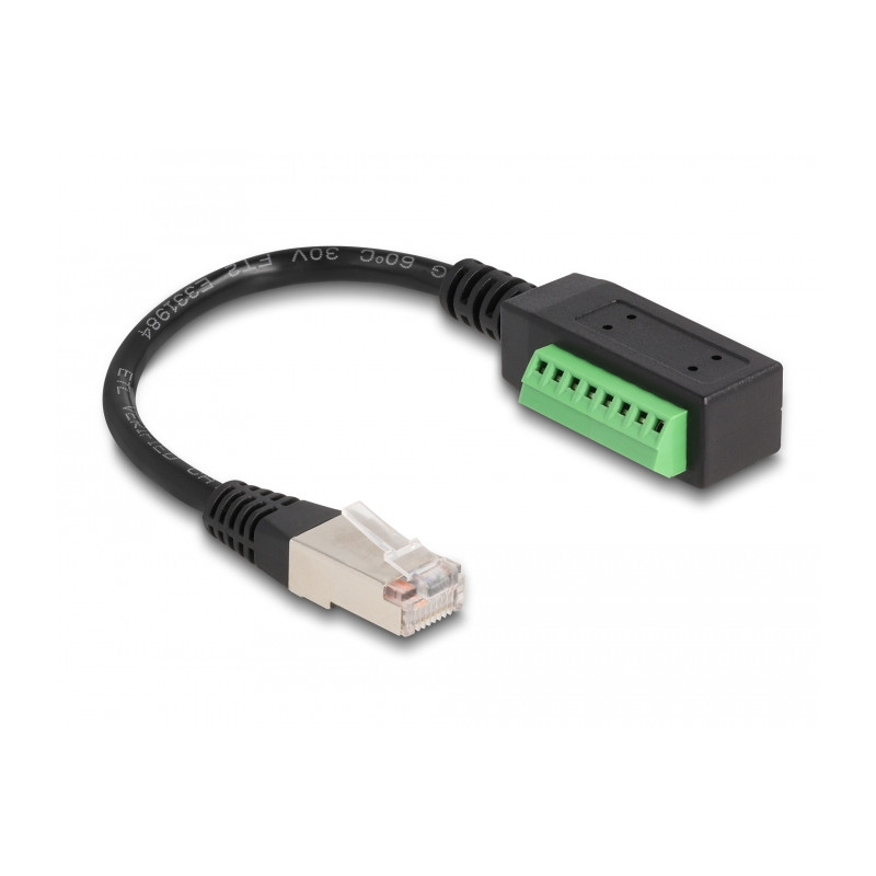 Delock RJ45 Kabel Cat.5e Stecker zu Terminalblock Adapter 21,5 cm