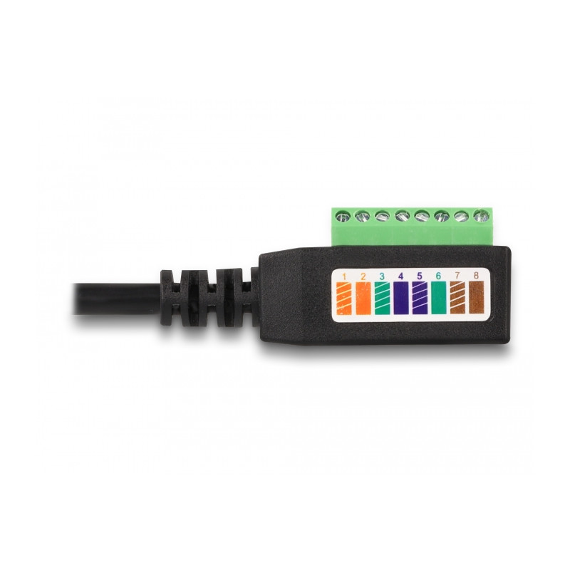 Delock RJ45 Kabel Cat.5e Stecker zu Terminalblock Adapter 21,5 cm