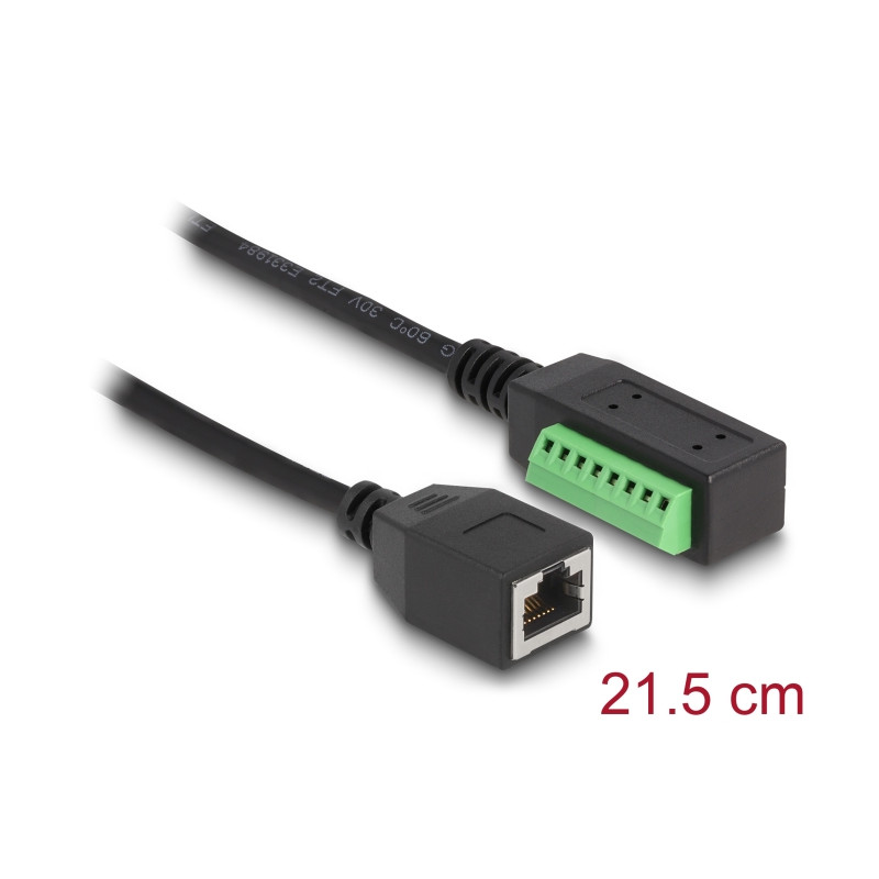 Delock RJ45 Kabel Cat.5e Buchse zu Terminalblock Adapter 21,5 cm