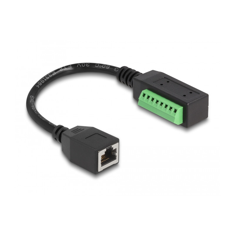 Delock RJ45 Kabel Cat.5e Buchse zu Terminalblock Adapter 21,5 cm