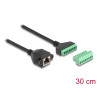 Delock RJ45 Kabel Cat.6 Buchse zu Terminalblock Adapter zum Einbau 30 cm 2-teilig